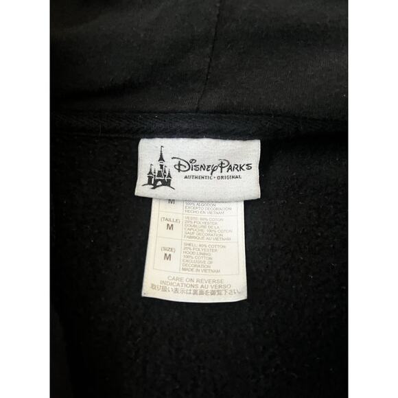 Disney Parks Y2K Black Full Zip Hoodie Women's M Mickey Mouse Rose Tattoo - Picture 5 of 10